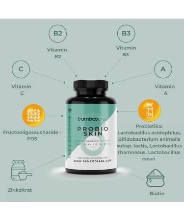 Bamboo Labs High Dose Biotin Capsules | Vegan Multivitamin for Skin Hair & Nails | 120 Probiotic Capsules - Boost Growth & Strength - Buy Online on GoSupps.com