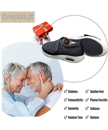 DHIJUPNG Arthritis Swollen Feet Diabetic Shoes | Extra Wide Comfortable Winter Plush Sneakers | Men 9/Women 10 Dark Grey - Buy Online on GoSupps.com