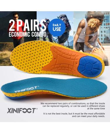 XINIFOOT Plantar Fasciitis Insoles - 2 Pairs High Elastic Cushioning Running Inserts for Men | Breathable Shock Absorption Foot Relief (US 8-11 - Buy Online on GoSupps.com