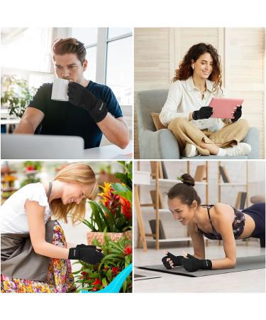 Duerer Arthritis Compression Gloves with Straps for Hand Pain Relief - Large, Black - 1 Pair - Buy Online on GoSupps.com