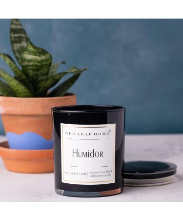 Red Leaf Home Humidor Candle - Aromatherapy Glass Lid Medium 11oz Jar | Signature Collection - Buy Online on GoSupps.com