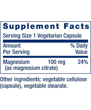 Life Extension Magnesium Citrate 160 mg â€“ 100 Vegetarian Capsules for Optimal Health - Buy Online on GoSupps.com