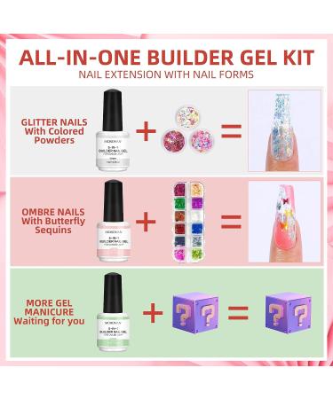 Morovan 5 in 1 Builder Gel Nail Kit with 48W LED Lamp - Professional Nail Repair & Extension Set with 6 Colors - Nail Decoration - Buy Online on GoSupps.com