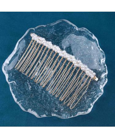 Yheakne Vintage Pearl Hair Comb Gold Pearl Wedding Hair Clip Metal Hair Comb Headpieces Decorative Head Comb Headwear Bride Barrette Hair Piece Wedding Hair Accessories for Women and Girls (Gold C) - Buy Online on GoSupps.com