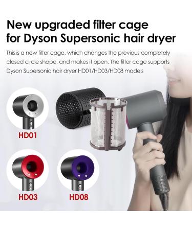 Inner Filter + Outer Filter Cage for Dyson Supersonic HD01 HD03 HD08 Hair Dryer Attachment with Cleaning Brush and Screwdriver - Buy Online on GoSupps.com
