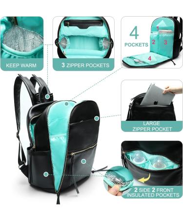 MISS FONG Leather Baby Changing Bag with Mat - Black - Buy Online on GoSupps.com