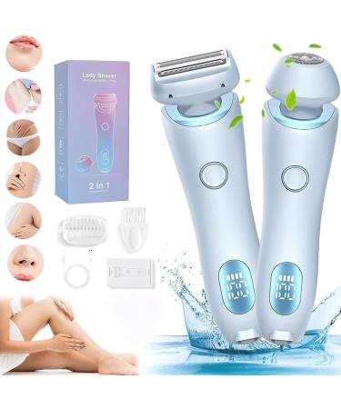Silkglide Pro - 2024 New Silk Glide Razor Livora Electric Shaver for Women 2 in 1 Electric Shaver Razors for Women Wet & Dry Silk Glide Epilator Painless Hair Removal at Home (Blue)