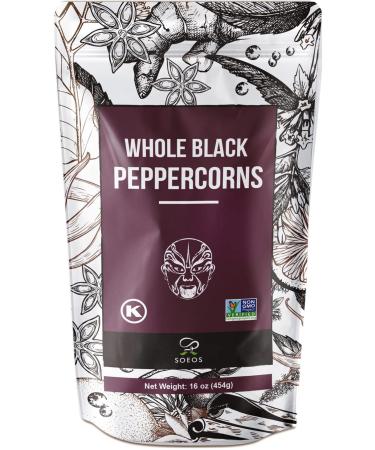 Soeos Whole Black Peppercorns - 16 oz