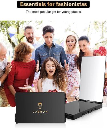 3 Way Mirror for Self Hair Cutting - 360 Trifold Barber Mirrors | 3 Sided Makeup Mirror for Hair Coloring, Braiding, DIY Haircuts - Perfect Gift for Men & Women | Black (Without LED) - Buy Online on GoSupps.com