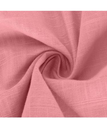 ABABC Women's Cotton Linen V-Neck T-Shirt Blouse - Casual Button Down Summer Fashion 2023 - Loose Fit Tunics - XX-Large, Pink - Buy Online on GoSupps.com