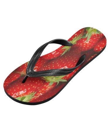 Buy Mnsruu Strawberry Red Fruit Flip Flops | Stylish Home Hotel & Travel Slippers for Men & Women - Buy Online on GoSupps.com