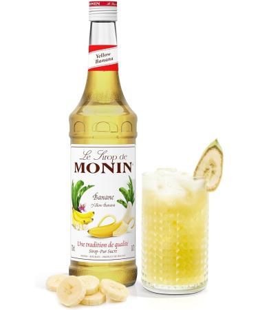 MONIN Premium Yellow Banana Syrup 1L for Cocktails and Mocktails - Vegan, Allergen-Free, 100% Natural Flavours - Banoffee Syrup Pairing Option - 1 Pack - Buy Online on GoSupps.com