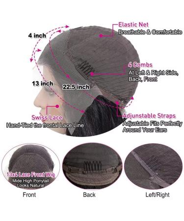 KeLang 16 Inch Kinky Straight Human Hair Lace Front Wig with Curly Baby Hair - Pre Plucked, Glueless Wigs for Black Women - Buy Online on GoSupps.com