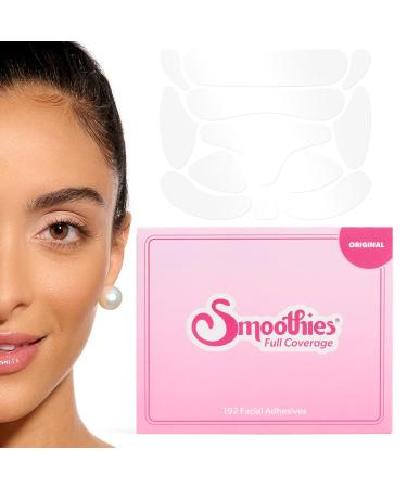 Smoothies Full Coverage Wrinkle Patches for Face Overnight - Facial Patches for Forehead Elevens Crows Feet and more - Full Coverage - 192 Facial Adhesives per Box