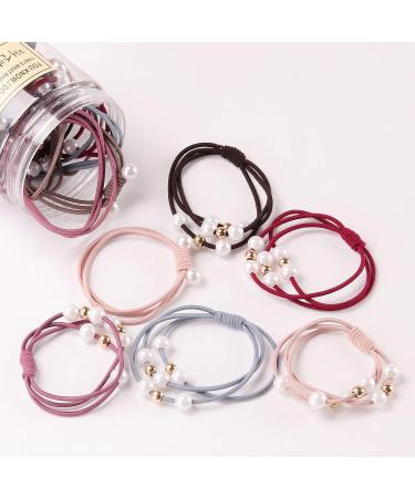 Seatecks Elastic Hair Tie Set - 21 Pearl Hair Bands & Ponytail Holders | International Shipping Available - Buy Online on GoSupps.com