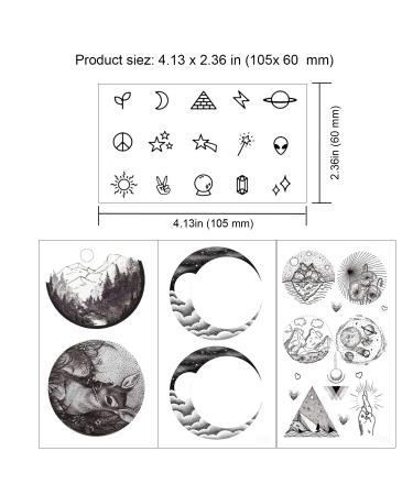 Konsait 78pcs Temporary Tattoos for Girls Women - Waterproof Fake Body Art Sticker Set - Cartoon Space Theme - Buy Online on GoSupps.com