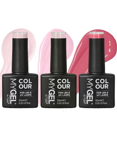 MYGEL by Mylee Nail Gel Polish The Pinks Polish Trio 3x10ml Colours UV/LED Soak-Off Nail Art Manicure Pedicure for Professional Salon & Home Use - Long Lasting & Easy to Apply Primrose Hill Pastel Chic Beyond Perfect