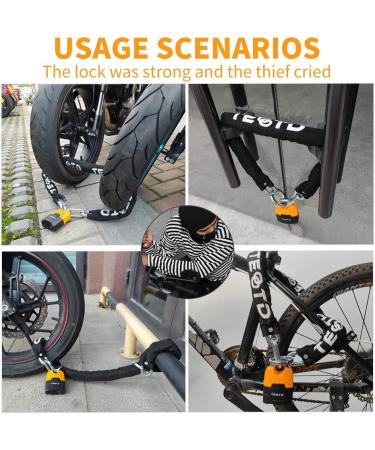 4ft Bike Chain Lock | Heavy Duty Anti-Theft Security Lock 10mm Thick | Bright-Colored Cut Proof Moped Lock w/ 4 Keys | Updated Version - Buy Online on GoSupps.com