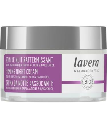 lavera Firming Night Cream - anti-aging - Natural cosmetics - Organic plant ingredients - Bakuchiol & Hyaluronic acid - Vegan - Reduces wrinkles - 50 ml - Buy Online on GoSupps.com