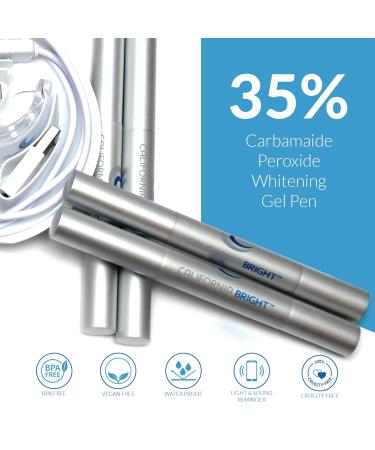 California Bright Smart Teeth Whitening Kit | LED Light Mouthpiece, 4 Gel Pens | Portable Case, Shade Guide | Smartphone & USB Compatible - Buy Online on GoSupps.com