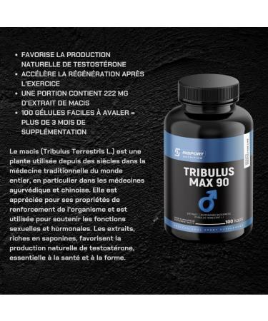 INSPORT Nutrition - Tribulus MAX 90 - Health Protection Line - 222 mg extract per capsule - standardized to 90% saponins - Testosterone - Fitness Stimulant - 100 capsules - Buy Online on GoSupps.com