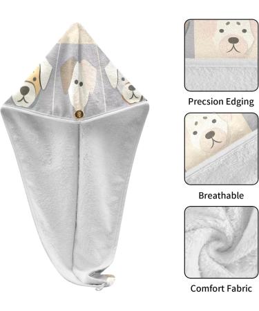 Super Absorbent Dogs Portrait Hair Towel 2 Pack - Quick Dry Hair Turbans for Women & Girls | Perfect Dog Lovers Gift - Buy Online on GoSupps.com