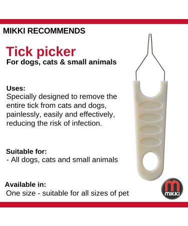 Mikki Tick Picker Remover - Pet Tick Removal Tool for Dogs, Puppies, Cats - Small, Medium & Large Pets - Buy Online on GoSupps.com