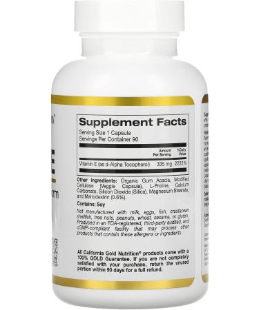 California Gold Nutrition Bioactive Vitamin E 500 IU - 90 Veggie Capsules - Buy Online on GoSupps.com
