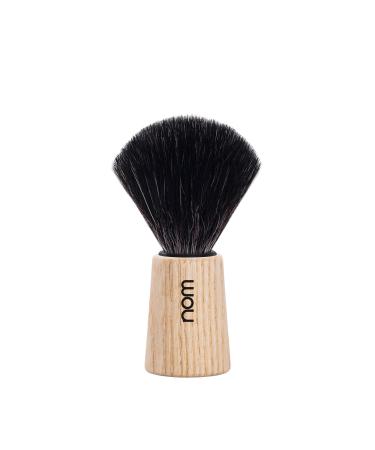 nom - Shaving brush - THEO series - Synthetic fibre Black Fibre - Natural ash wood