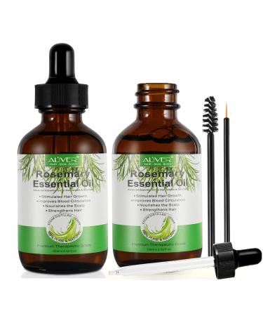 2 pieces of rosemary oil for scalp and hair essential rosemary oil for hair growth strengthening for healthy hair growth 100% natural pure essential rosemary oil for skin care 60ml green-2PCs