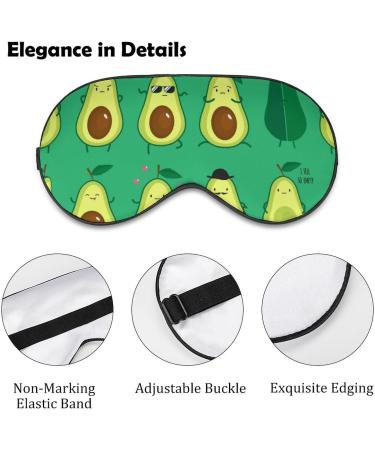 Cute Avocado Face Sleep Mask | Adjustable Strap Eye Cover for Sleeping | Light Blocking Blindfold for Men and Women | Ideal for Travel and Night Naps - Buy Online on GoSupps.com