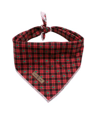 Lionet paws Christmas Bandana for dog headscarf dog hill towel triangular scarf for small medium -sized and large dogs L (1 -pack) black & red cart