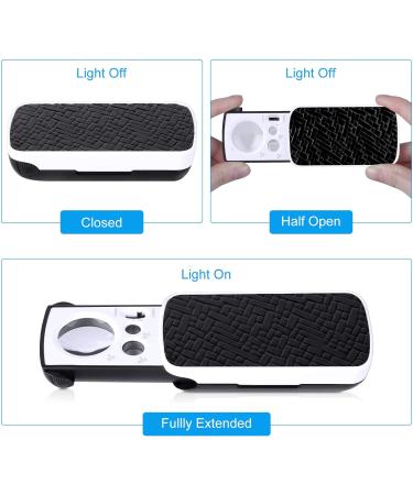 2 Pack Illuminated Jewelers Loupe 30X 60X 90X Portable Eye Loupe Magnifier Lighted Magnifying Glass with Bright LED Light for Jewelry Coins Gems Stamps Watches Rocks Black - Buy Online on GoSupps.com