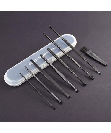 8PCS Professional Ear Pick Earwax Removal Kit - Matte Black Ear Cleansing Tool Set for Ear Curette and Wax Removal with Cleaning Brush and Storage Box - by Maznyu - Buy Online on GoSupps.com