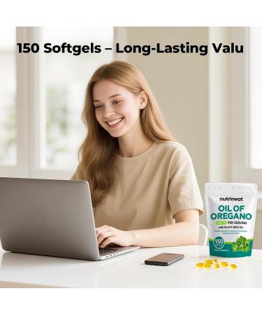NutriNeat Oil of Oregano Capsules (150 Softgels) Oregano Oil Capsules Organic Oil of Oregano with Black Seed Oil oregano oil capsules with Oregano Oil Extract Non-GMO Immune & Antioxidant Support - Buy Online on GoSupps.com