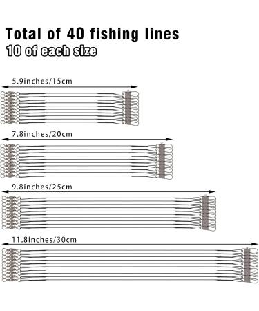 Buy 40-Piece Steel Leader Set for Pike Fishing | Stainless Steel Front Fan & Carabiner | Perfect for Saltwater & Freshwater Spin Fishing - Buy Online on GoSupps.com