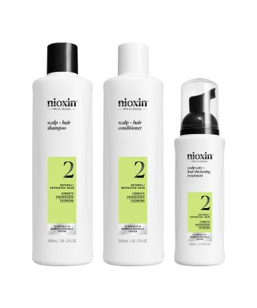NIOXIN System 2 - for Natural Hair Advanced Hair Loss - Kit/Shampoo/Conditioner/Scalp Care