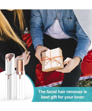 Electric Facial Hair Remover for Women - Painless Upper Lip & Chin Hair Removal USB Rechargeable White - Buy Online on GoSupps.com