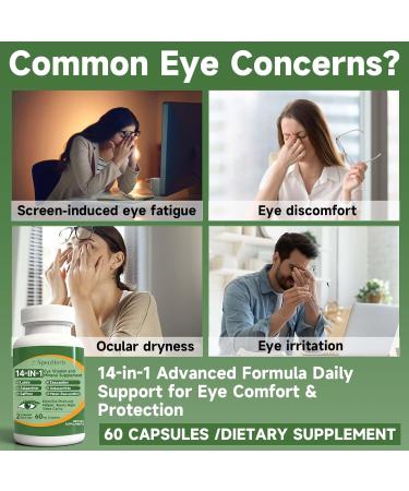 Eye Vitamin and Mineral Supplement 14 in 1 Advanced Eye Formula Vision Support with Lutein and Zeaxanthin Vitamin C E Zinc Copper Eye Health Supplements for Adults 60 Capsules/1 PC 60 Count (Pack of 1) - Buy Online on GoSupps.com