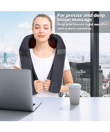 Shiatsu Electric Back and Neck Massager with Heat - Muscle Pain Relief Pillow for Shoulders - Christmas Gifts Gray - Buy Online on GoSupps.com