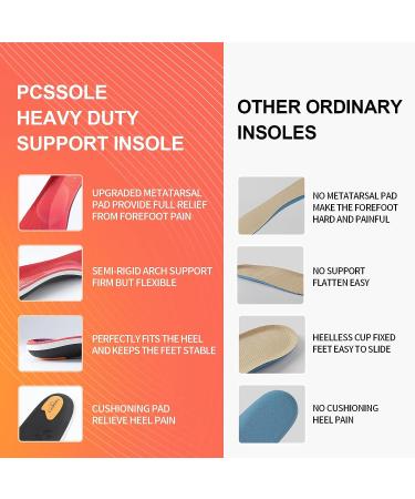 PCSsole Heavy Duty Arch Support Insoles for 220+lbs | Plantar Fasciitis Relief Orthotic Inserts for Work Boots | Metatarsal Support and Heel Pain Relief | 29cm Men's 10-10 1/2 | Women's 12-12 1/2 - Buy Online on GoSupps.com