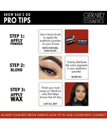 Gerard Cosmetics Brow Bar to Go - Fuller & Defined Eyebrows, Seamless Application - Medium to Ebony - 0.15 oz - Buy Online on GoSupps.com