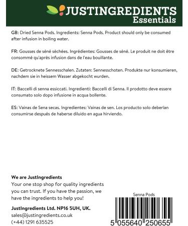 JustIngredients Essentials Senna Pods 1 Kg - Pack of 1 | Buy Online Now! - Buy Online on GoSupps.com