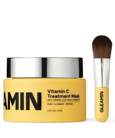 Gleamin Vitamin C Clay Mask for Dark Spots - Turmeric Face Mask - Clay Face Mask Skin Care, Deep Cleansing Face Mask, Acne Face Mask - Facial Mask Improves Blemish, Scarring and Refining Pores 2.1 Oz