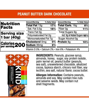 KIND Peanut Butter Dark Chocolate 8.4 Oz - Pack of 6 | Delicious Snack Bars - Buy Online on GoSupps.com