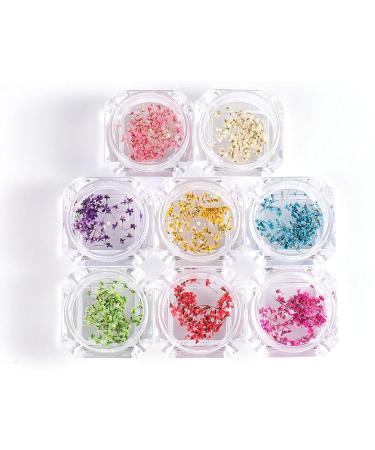 8 Boxes Dried Flowers for Nails | Nail Art Sticker Kit | DIY Nail Decoration Accessories - 8 Colors - Buy Online on GoSupps.com