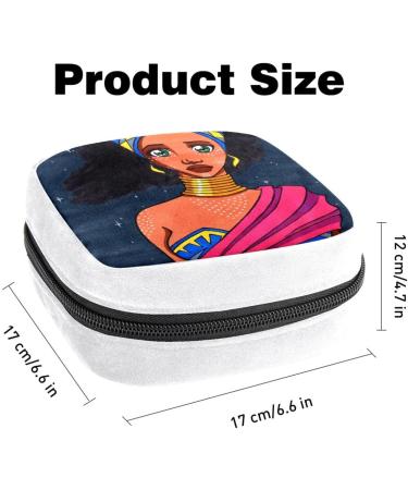 GIAPB Sanitary Napkin Storage Bag | Period Tampon Makeup Pad Pouch - Black African American Color 1665 - Buy Online on GoSupps.com