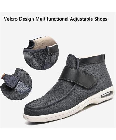 FZYUAN Men's Extra Wide Diabetic Shoes with Adjustable Closures - Grey 5 - Buy Online on GoSupps.com