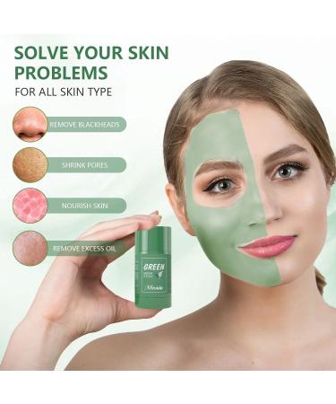 Howoon Green Tea Mask 2 Pack - Deep Cleanse and Purifying Clay Mask Stick for Blackhead Removal and Oil Control - Suitable for All Skin Types - Men and Women - Buy Online on GoSupps.com