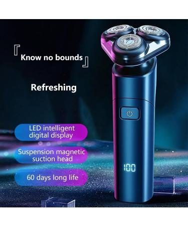 USB Rechargeable Electric Shaver for Men - Waterproof Rotary Beard Trimmer & Travel-Friendly with LED Display - Buy Online on GoSupps.com